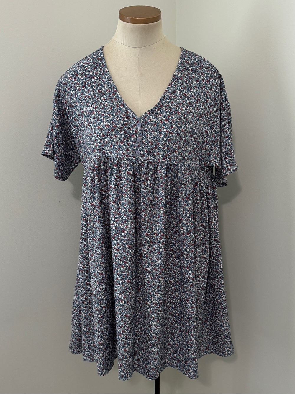 Umgee Small Ditzy Floral Short Sleeve Mini Dress ~ Coquette Cottage Peasant